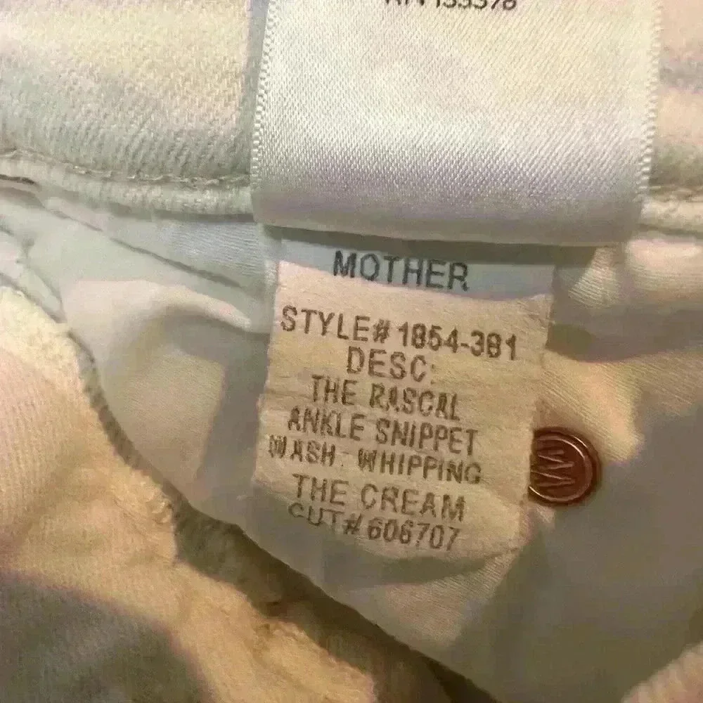Mother Denim The Rascal Ankle Snippet Skinny Jeans Size 25 Whipping the Cream